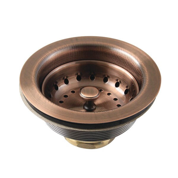 312 Inch Stainless Steel Kitchen Sink Basket Strainer, Antique Copper
